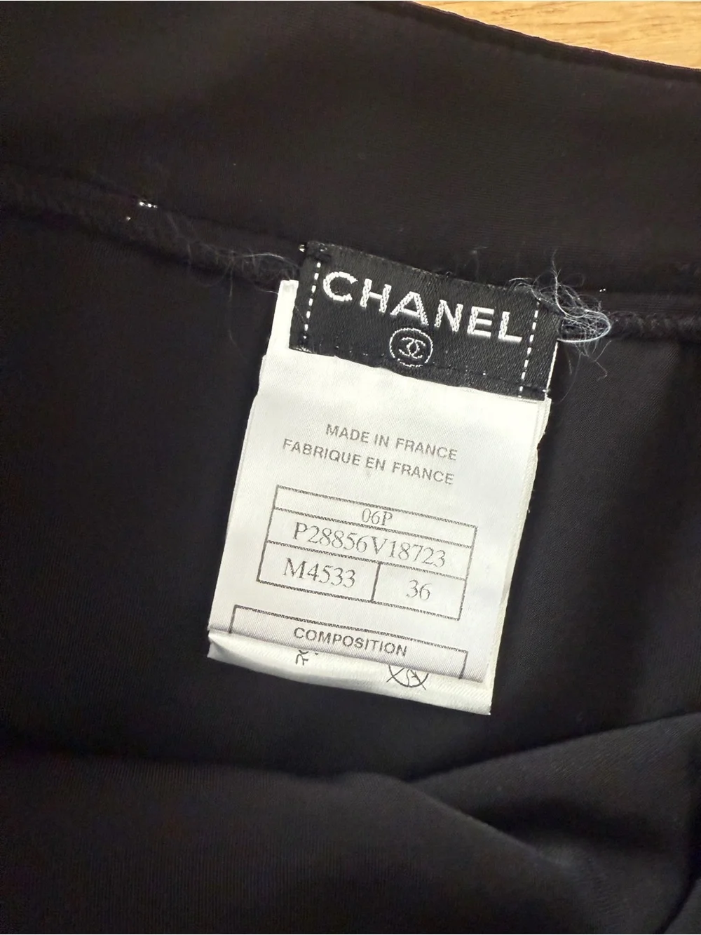 CHANEL Spring 2006 Black & Silver Metallic Maltese Cross Embellished Logo Skirt
